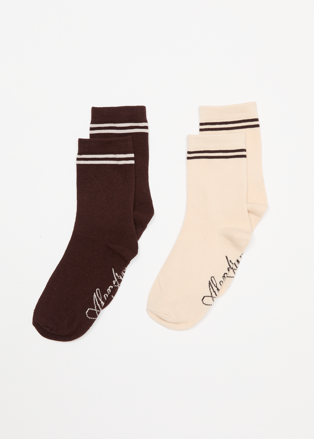 AFENDS Womens Hartley - Socks Two Pack - Coffee