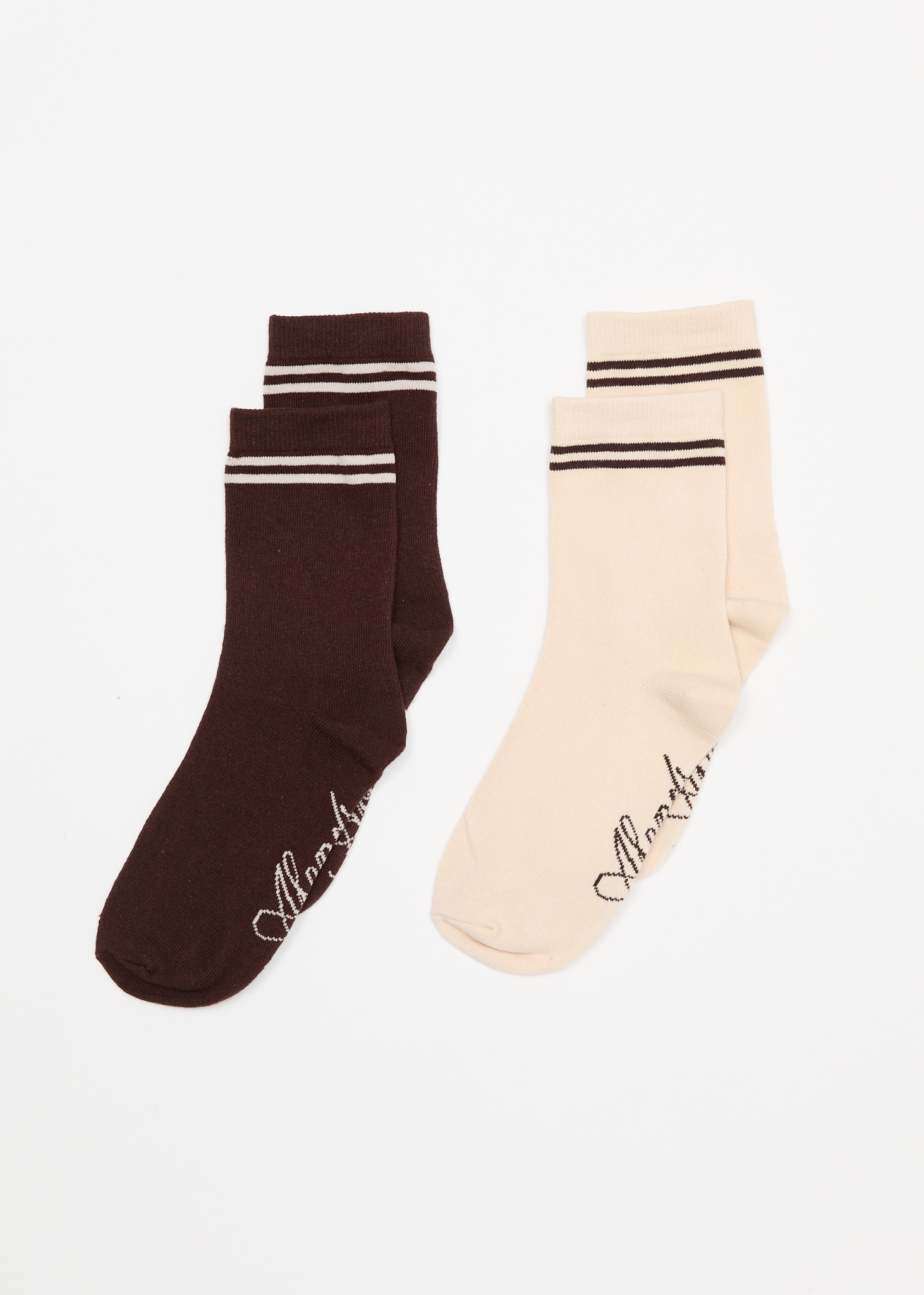 AFENDS Womens Hartley - Socks Two Pack - Coffee