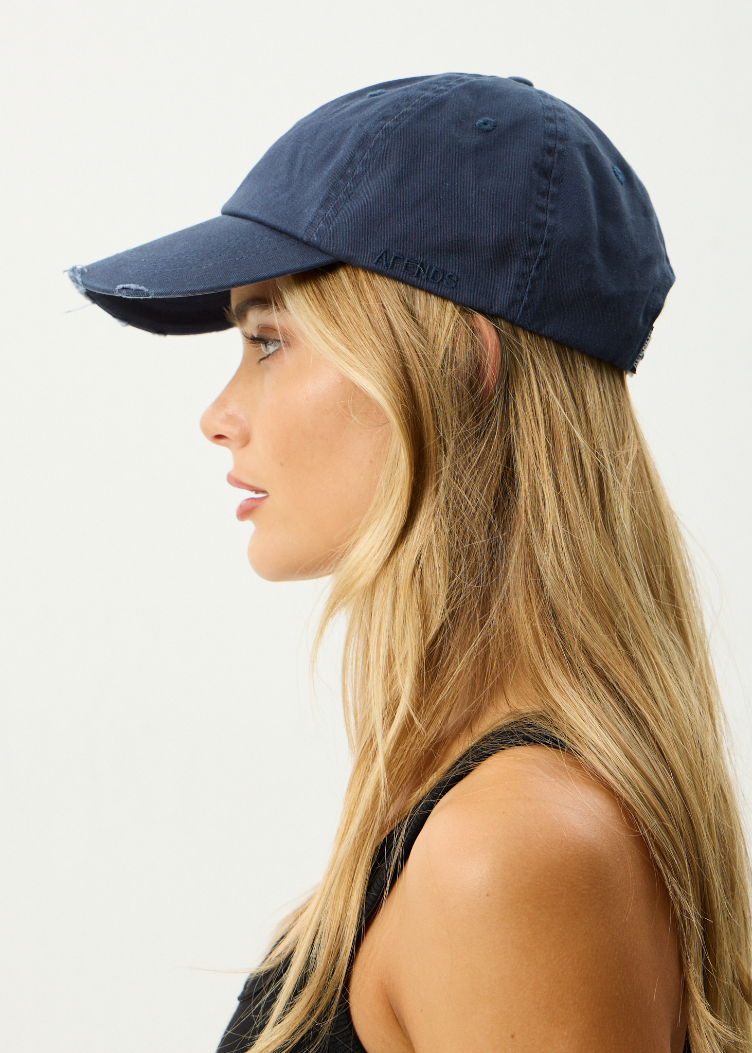 AFENDS Mens Genesis - Six Panel Cap - Washed Deep Sea