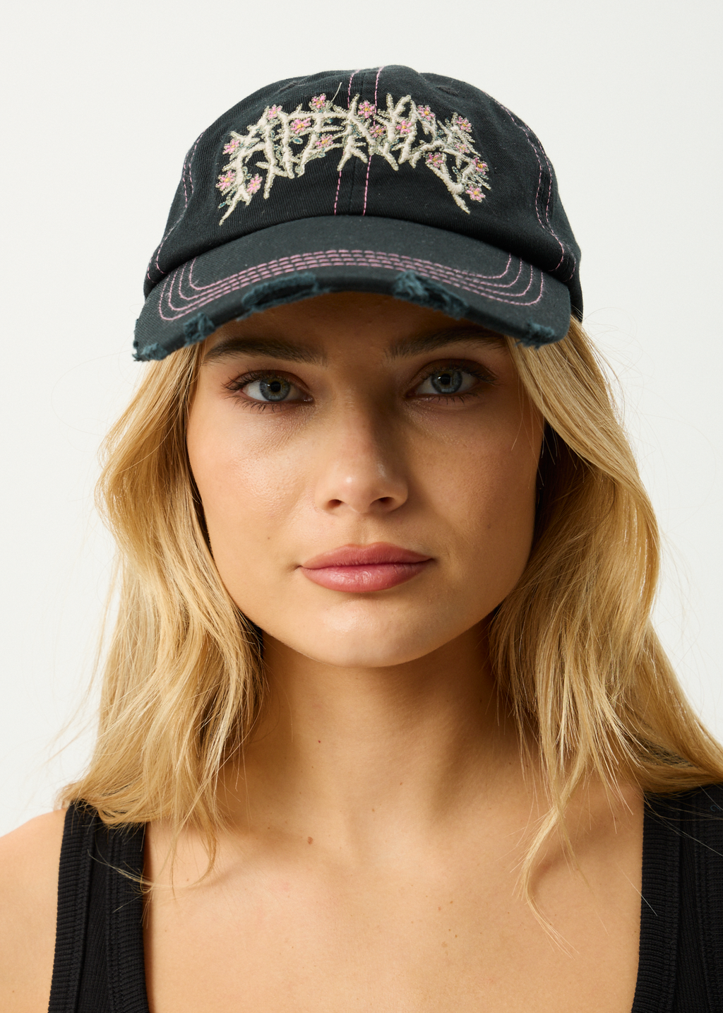 AFENDS Mens Heavy Petal - Five Panel Cap - Black