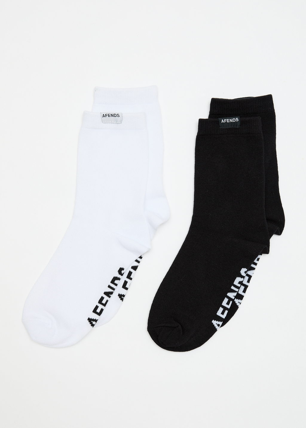 AFENDS Womens Basis - Socks Two Pack - White / Black