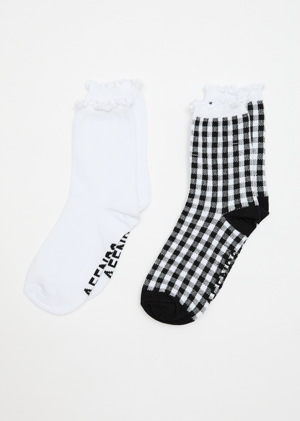 AFENDS Womens Rowan - Socks Two Pack - Black Check