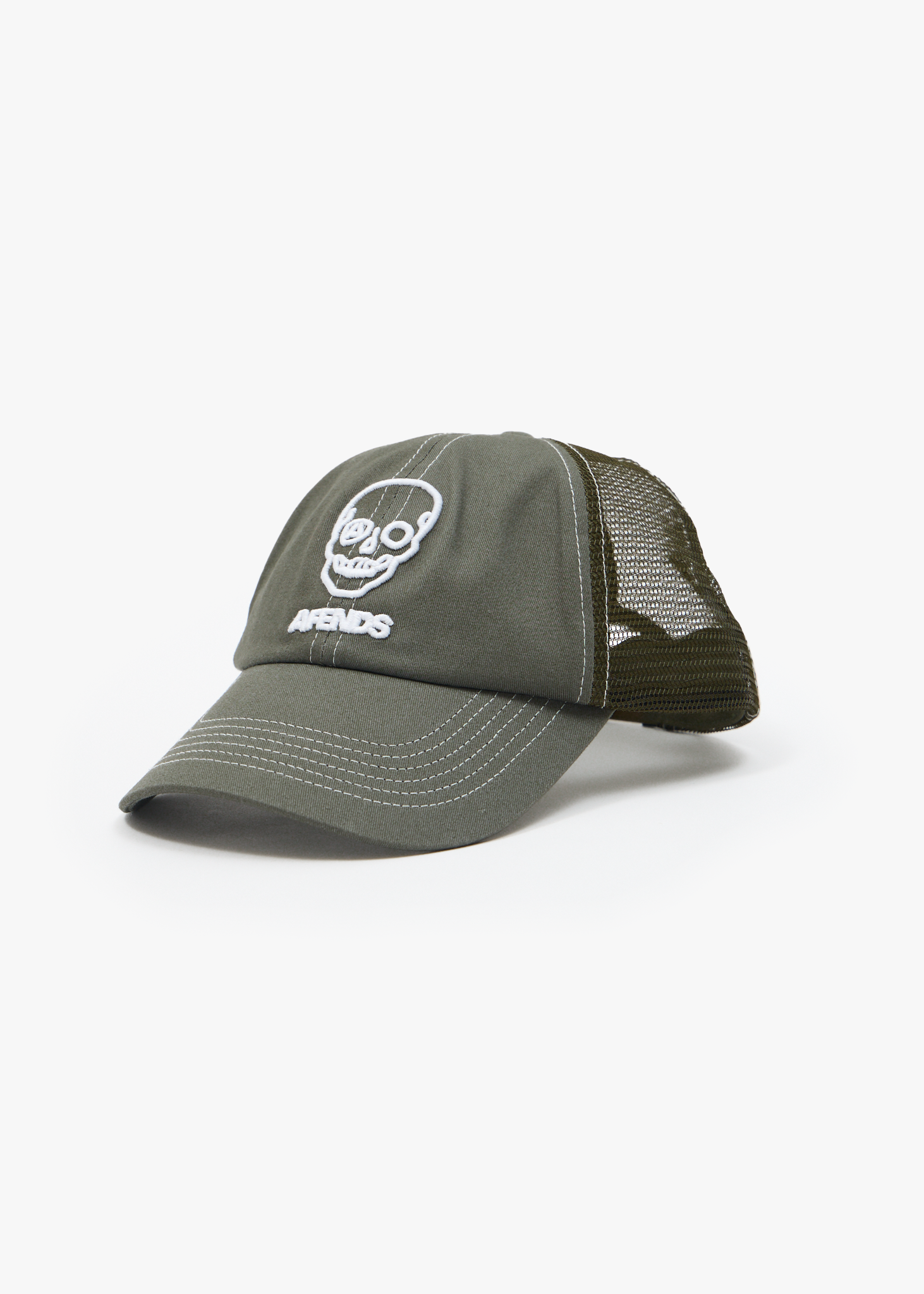 AFENDS Mens Skeletor - Six Panel Mesh Cap - Sycamore