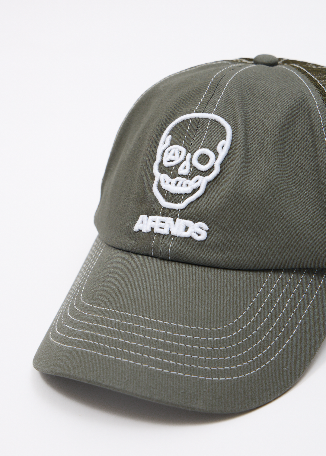 AFENDS Mens Skeletor - Six Panel Mesh Cap - Sycamore