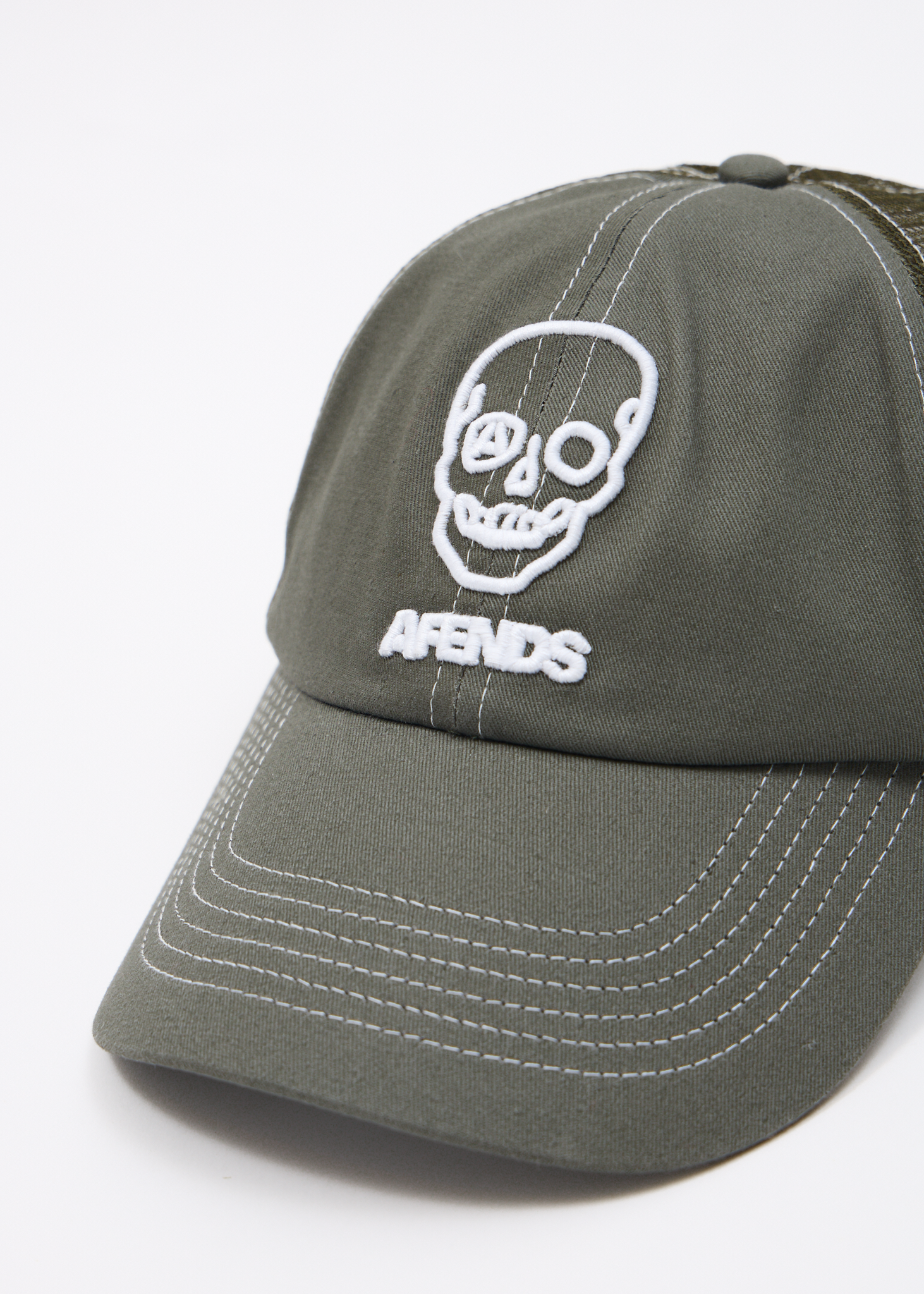AFENDS Mens Skeletor - Six Panel Mesh Cap - Sycamore