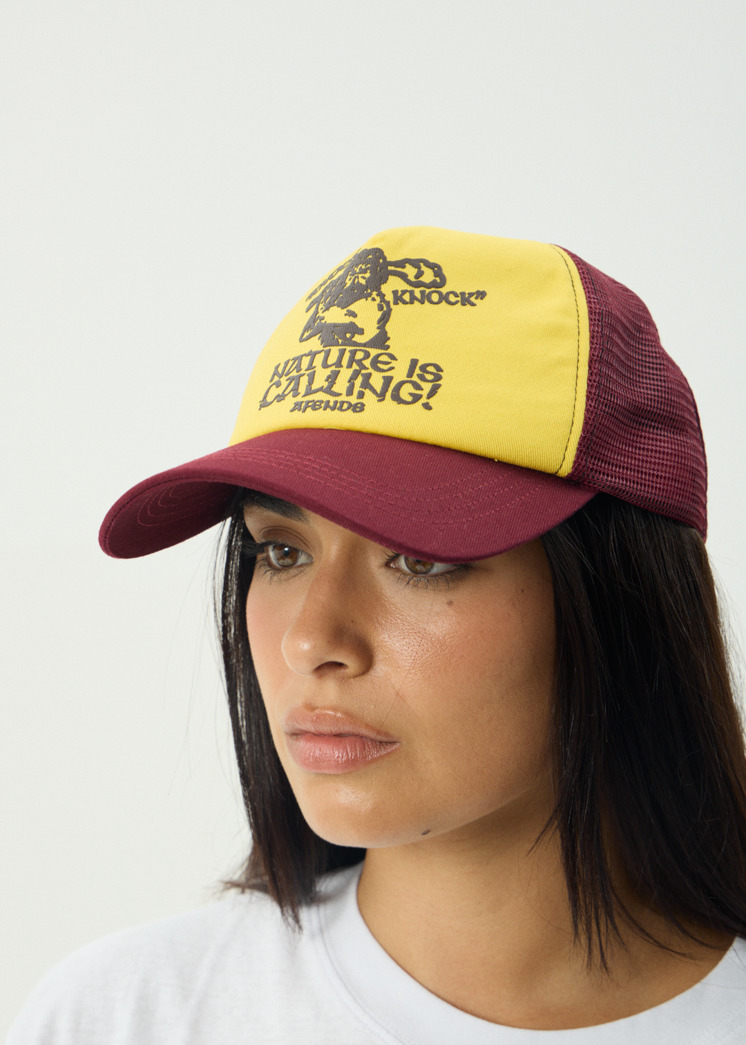 AFENDS Mens Knock Knock - Trucker Cap - Lemon