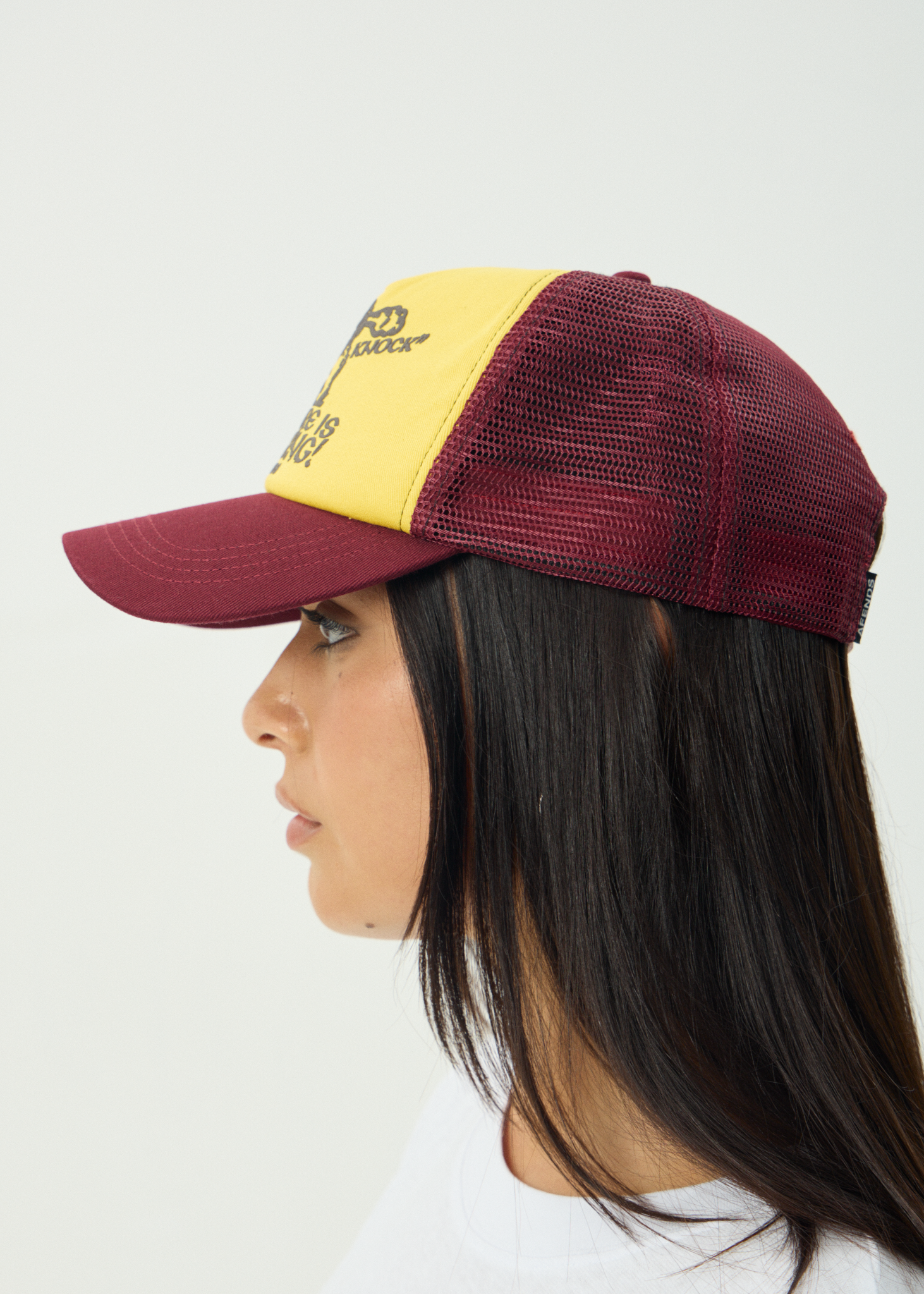 AFENDS Mens Knock Knock - Trucker Cap - Lemon