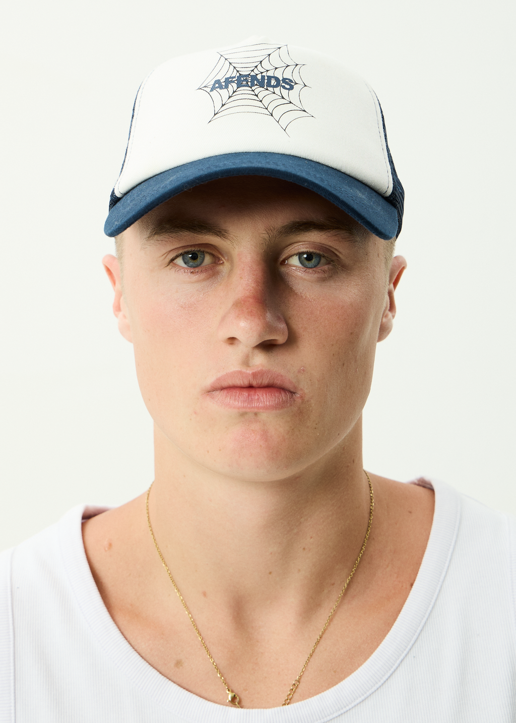 AFENDS Mens Webhead - Trucker Cap - Navy
