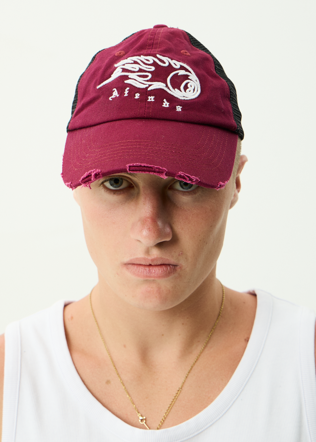 AFENDS Mens Off Balance - Six Panel Mesh Cap - Port