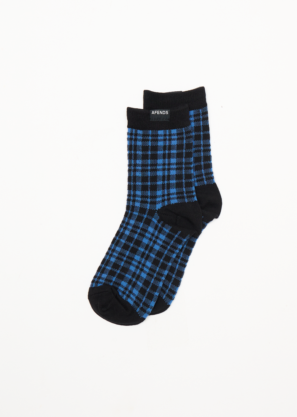 AFENDS Womens Camden Check - Socks Two Pack - Marina Check