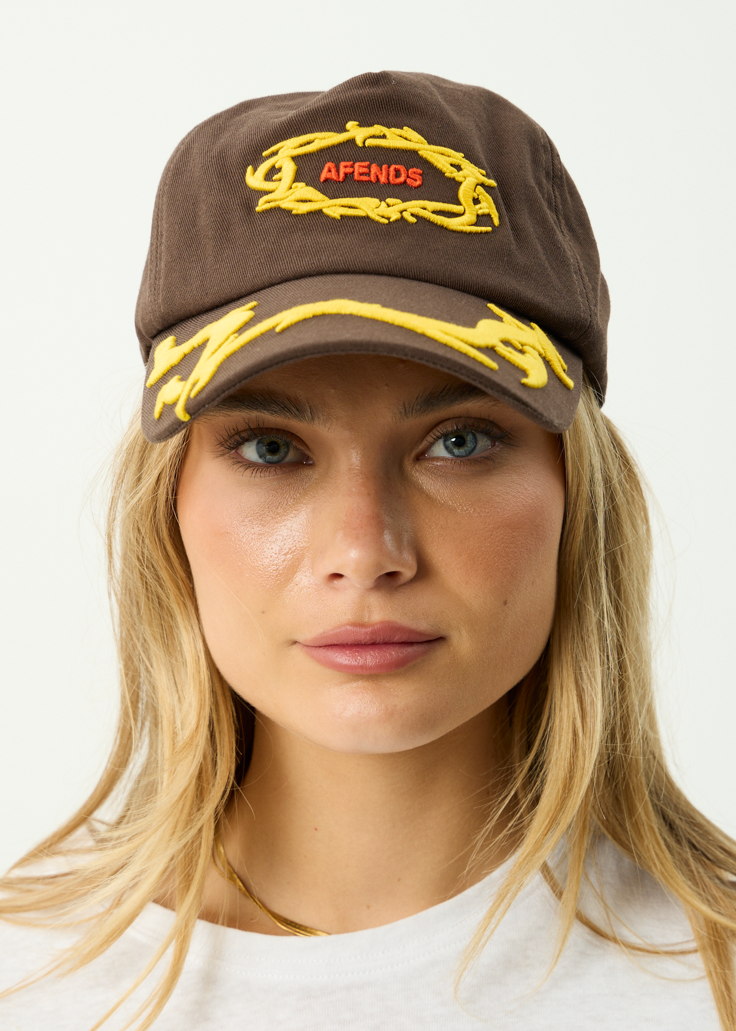 AFENDS Mens Rocked - Recycled Five Panel Cap - Coffee