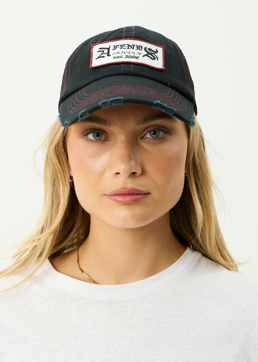 AFENDS Mens Supply - Recycled Six Panel Mesh Cap - Black