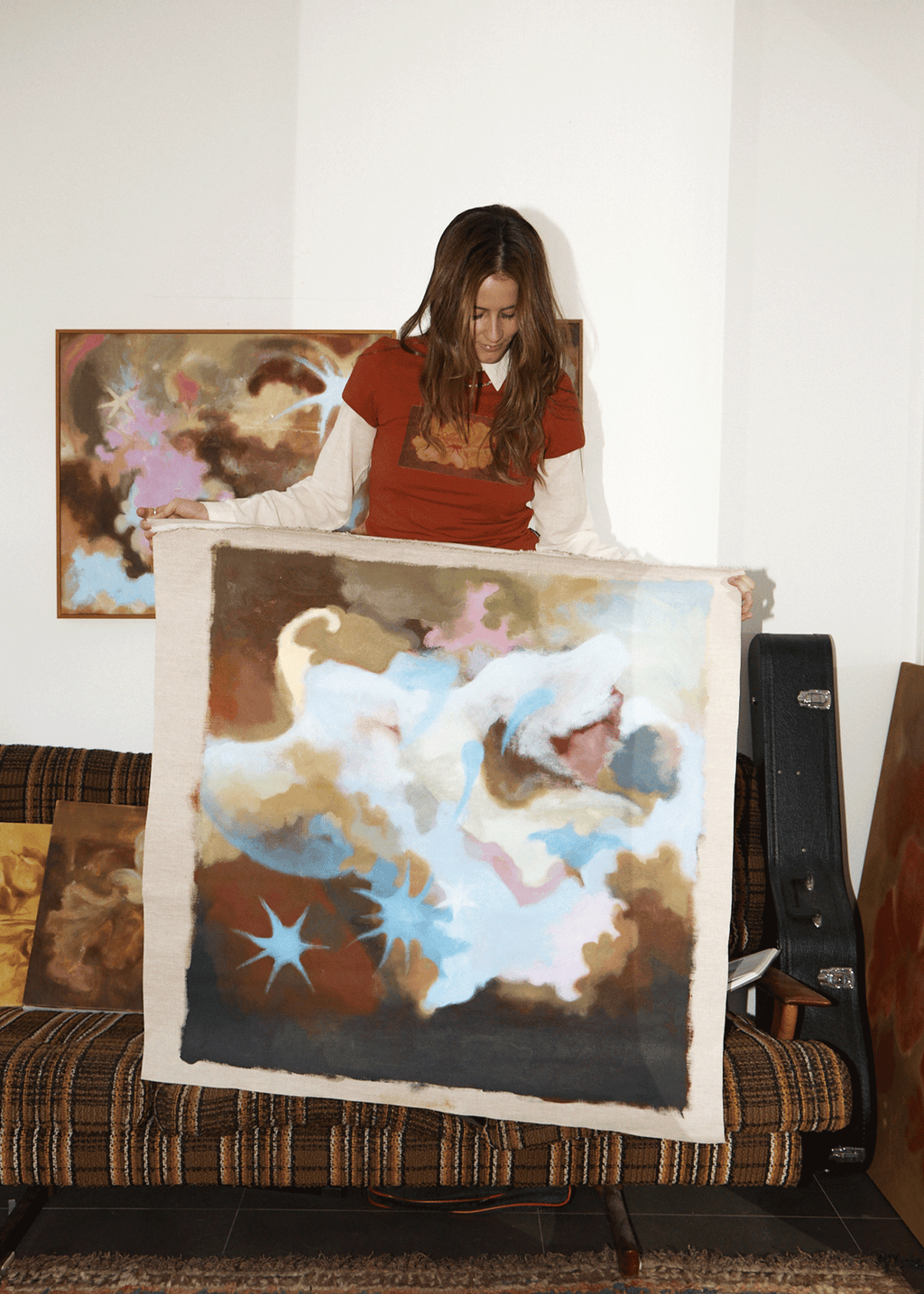 AFENDS Womens Dark Heaven - Baby Tee - Red Rum