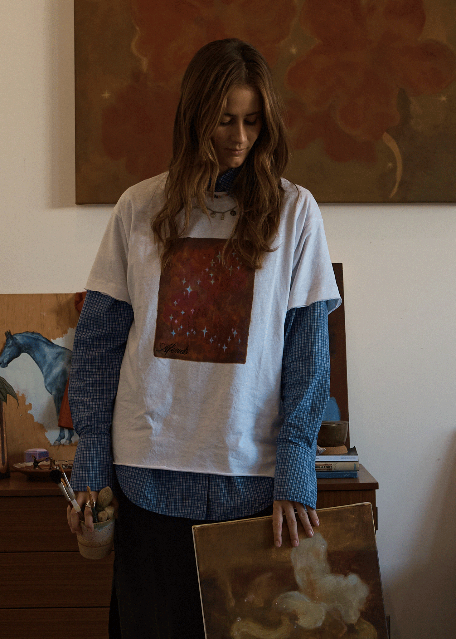 AFENDS Womens Dark Heaven - Oversized Tee - White