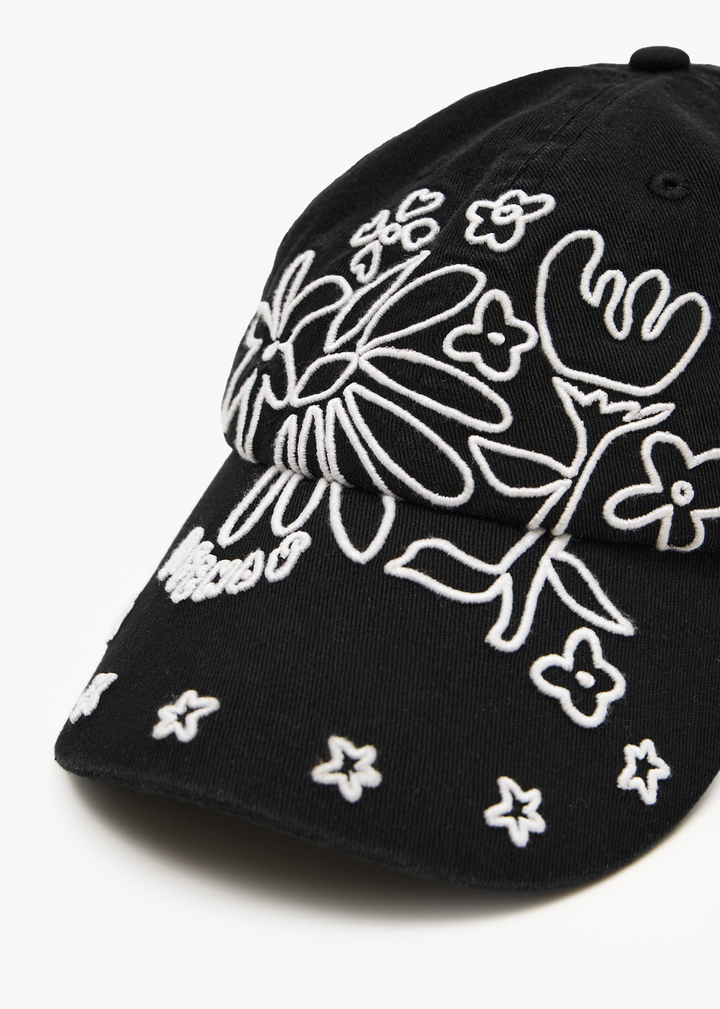 AFENDS Womens Garden Variety - Recycled Panelled Cap - Stone Black