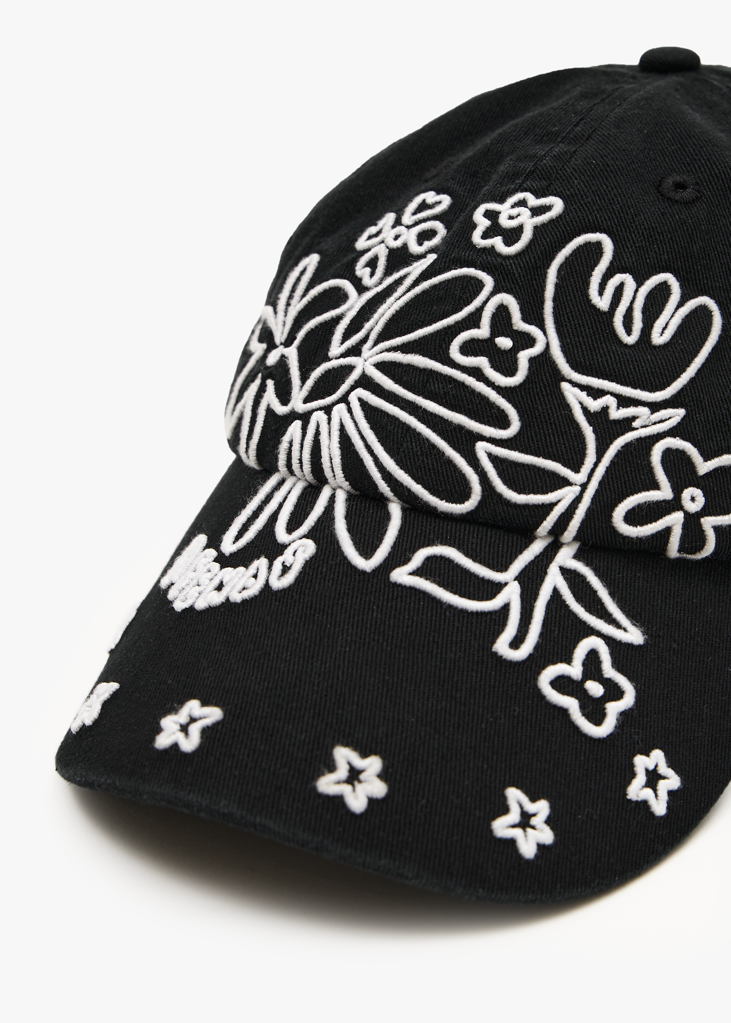 AFENDS Womens Garden Variety - Recycled Panelled Cap - Stone Black