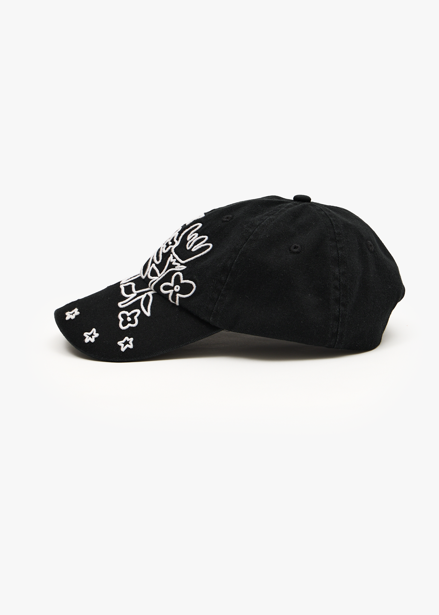AFENDS Womens Garden Variety - Recycled Panelled Cap - Stone Black