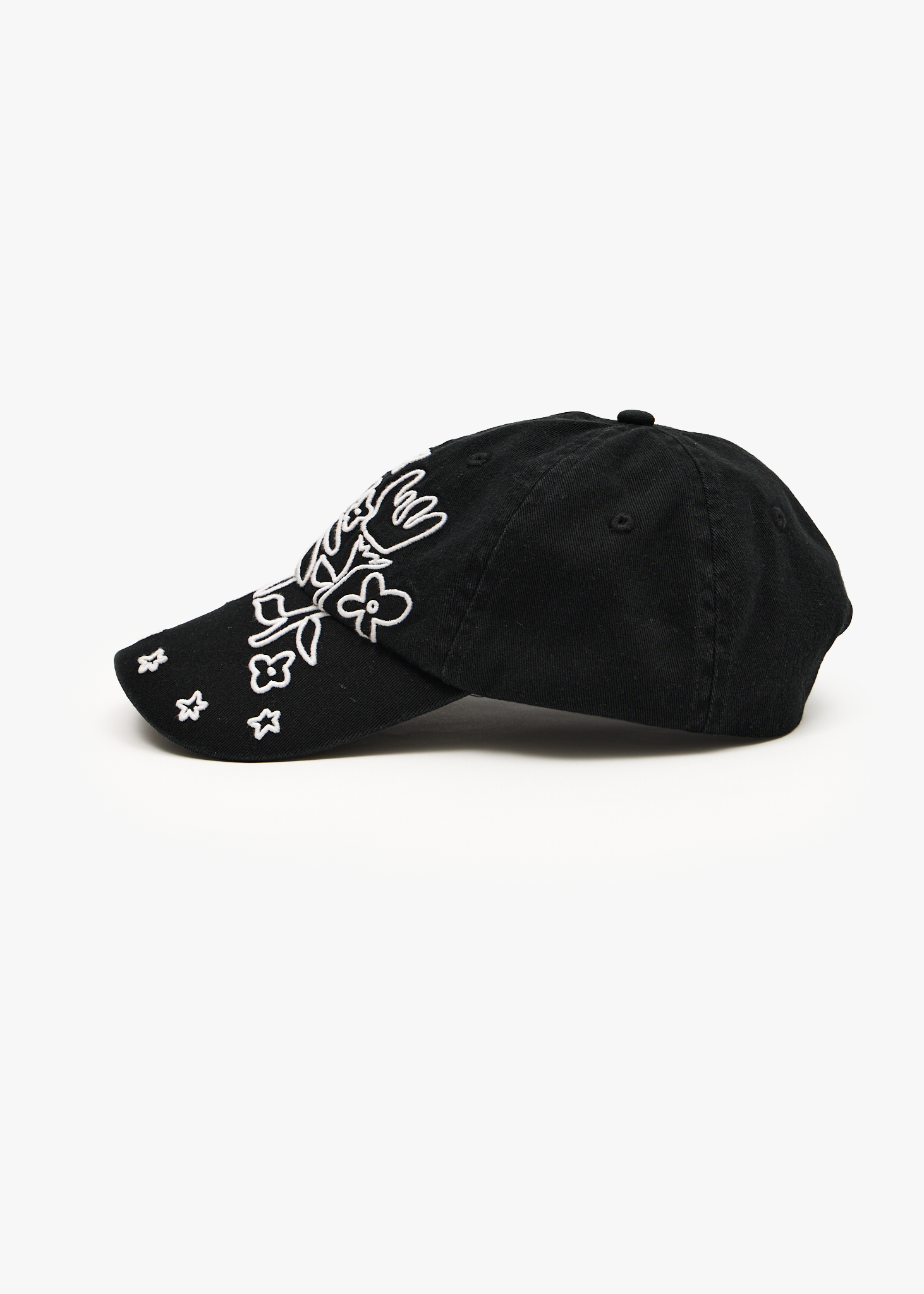 AFENDS Womens Garden Variety - Recycled Panelled Cap - Stone Black