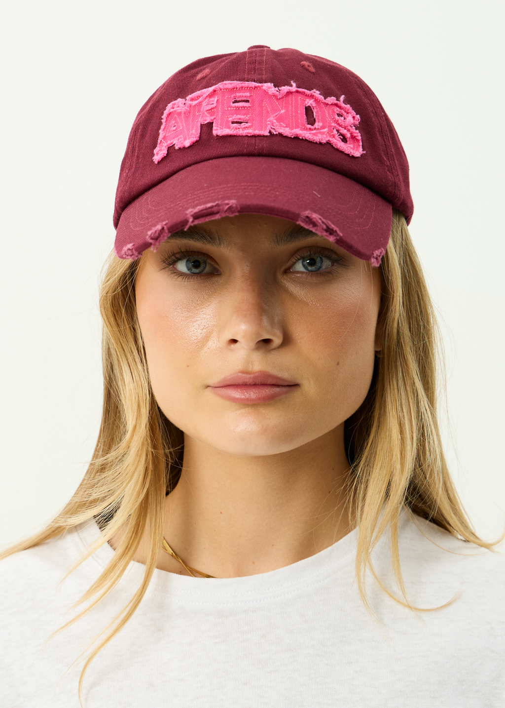 AFENDS Womens Wonders - Recycled Panelled Cap - Burgundy