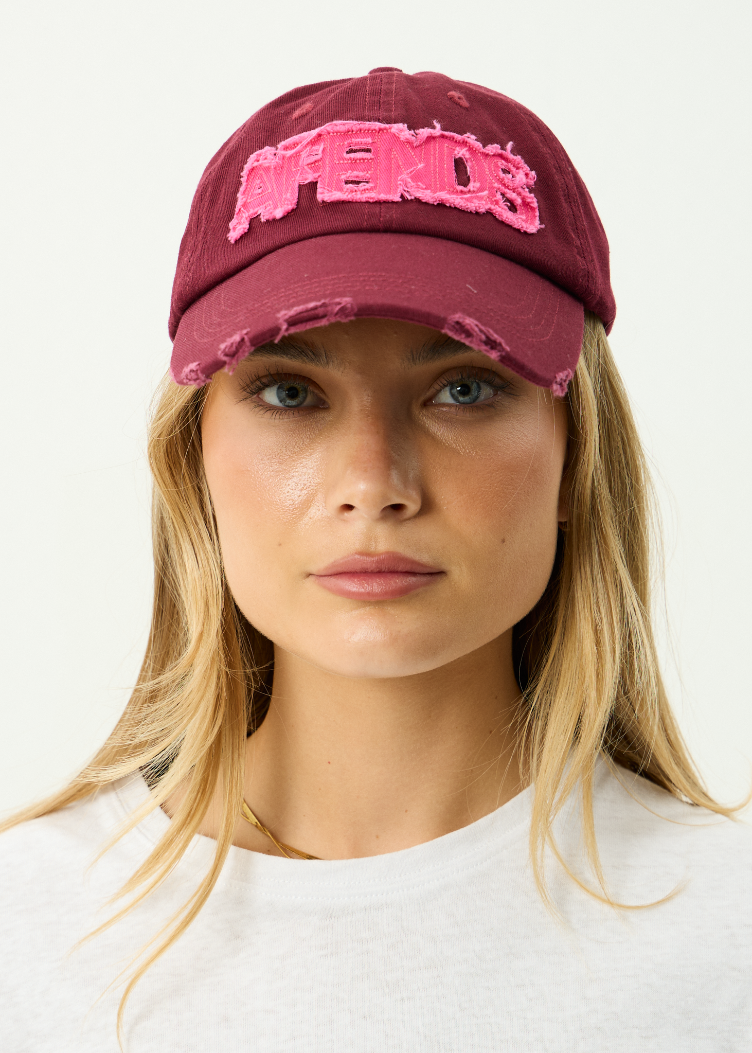 AFENDS Womens Wonders - Recycled Panelled Cap - Burgundy