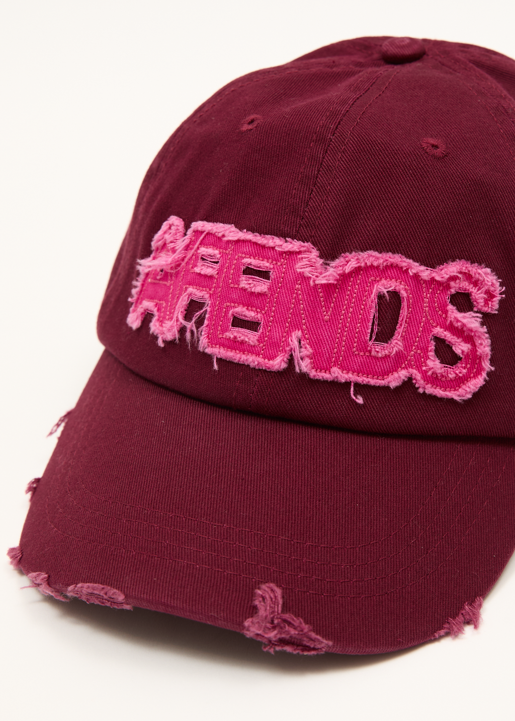 AFENDS Womens Wonders - Recycled Panelled Cap - Burgundy