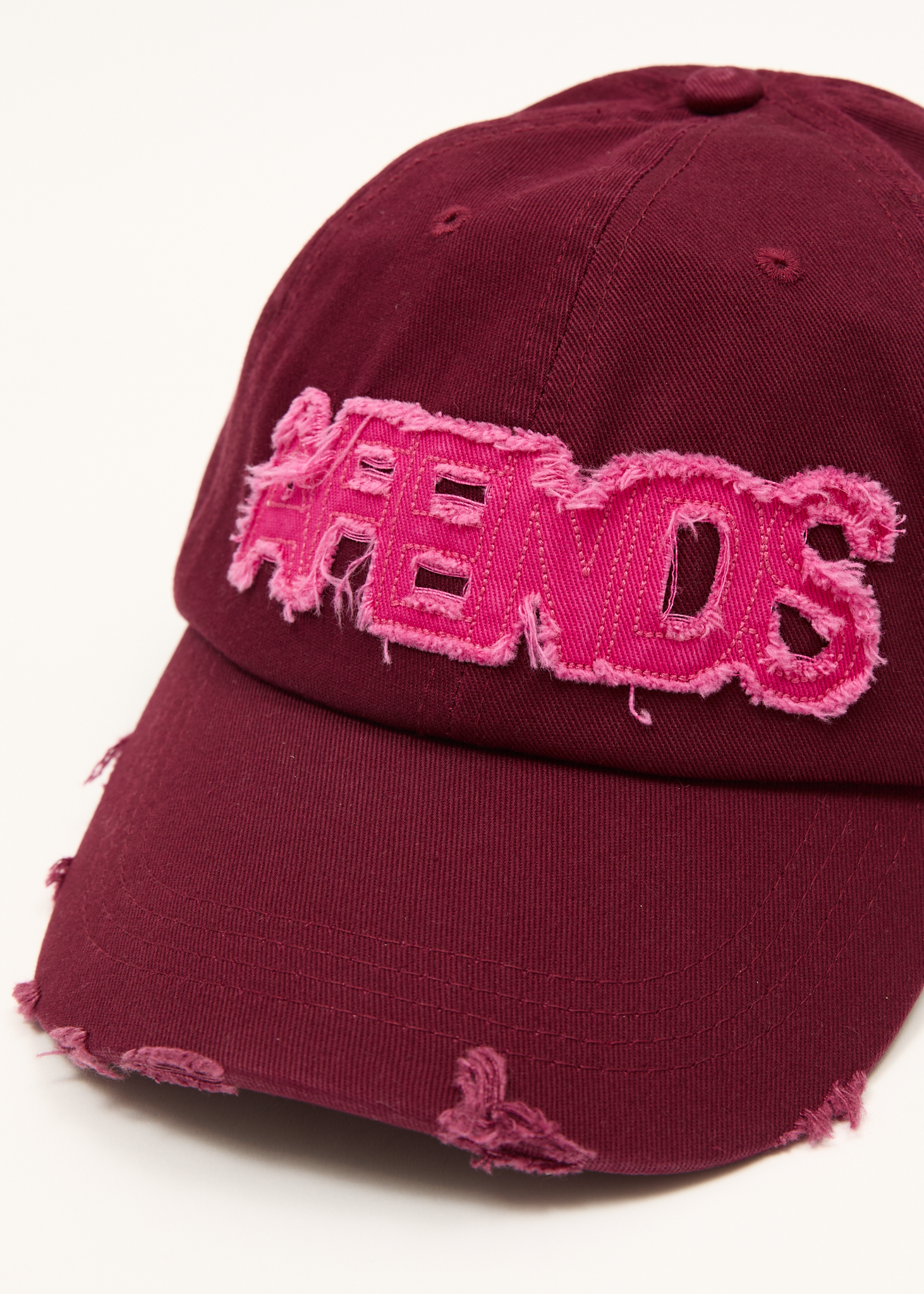 AFENDS Womens Wonders - Recycled Panelled Cap - Burgundy