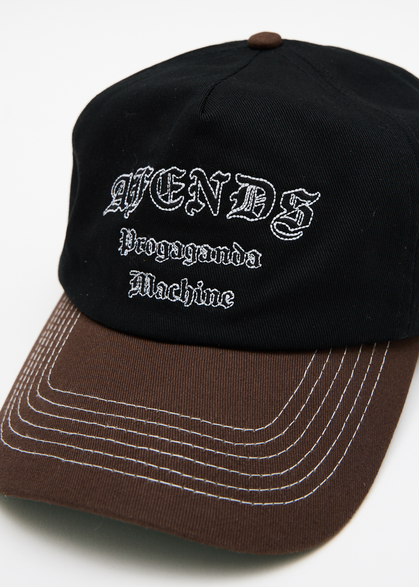 AFENDS Mens Machine - Five Panel Cap - Coffee