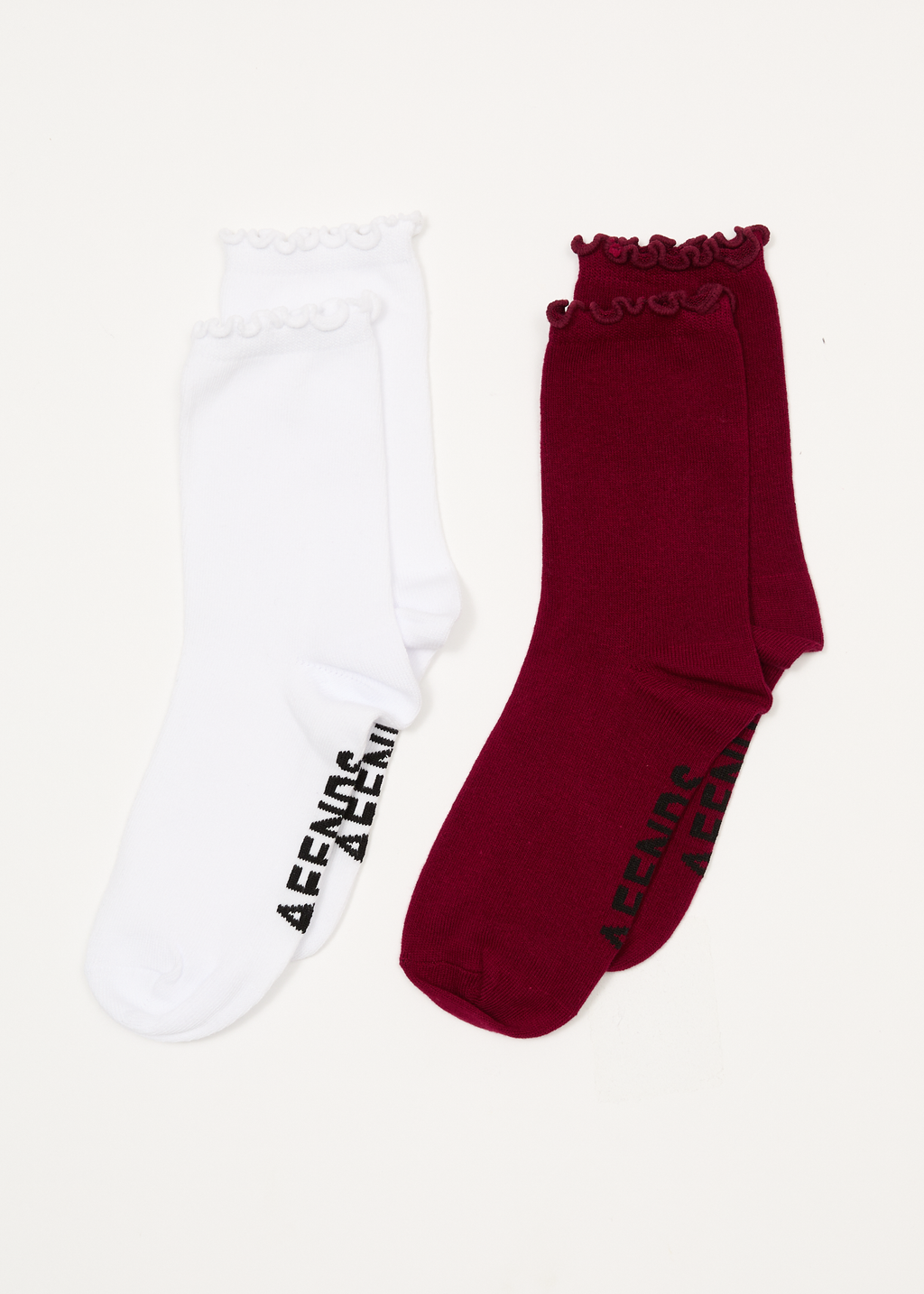 AFENDS Womens Marin - Socks Two Pack - Burgundy
