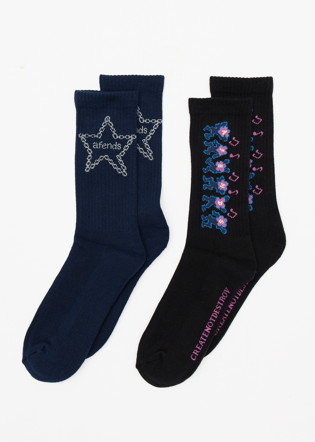 AFENDS Mens Chain Treble - Socks Two Pack - Multi