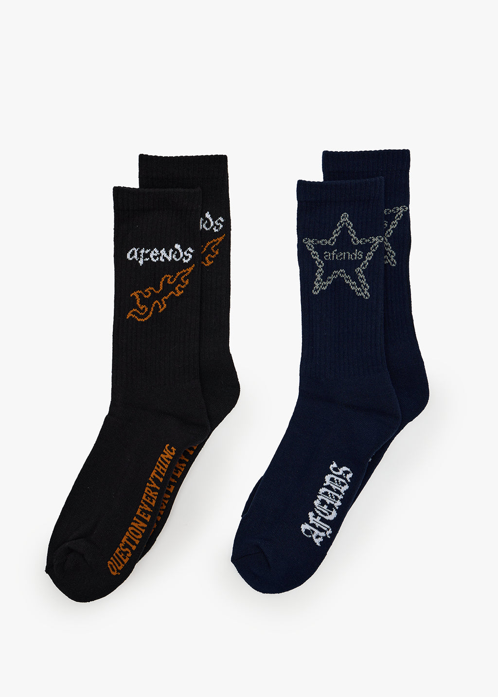 AFENDS Mens Chain Treble - Socks Two Pack - Multi