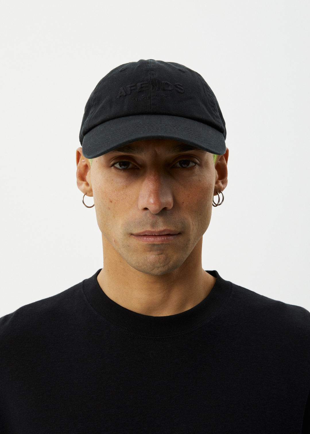 AFENDS Mens Questions - Six Panel Cap - Washed Black 