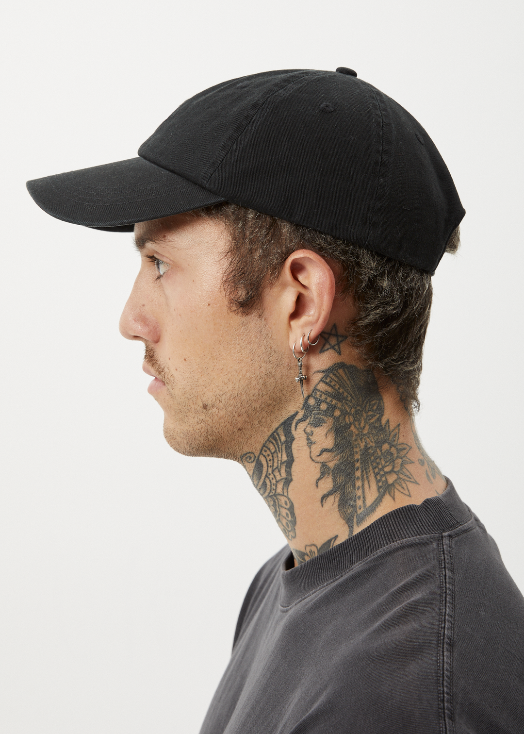 AFENDS Mens Core - Six Panel Cap - Stone Black 