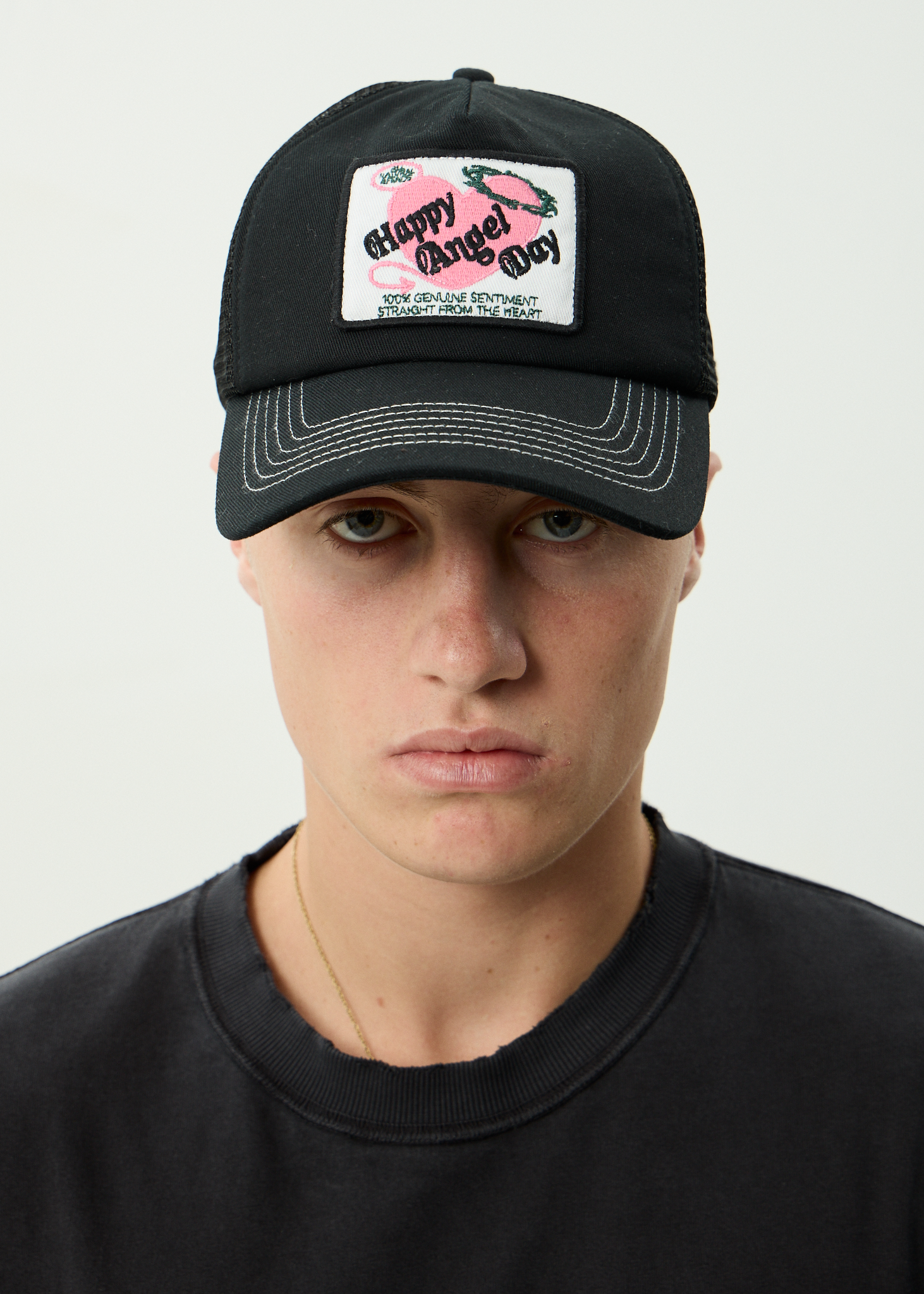 AFENDS Mens Genuine Sentiment - Recycled Trucker Cap - Black