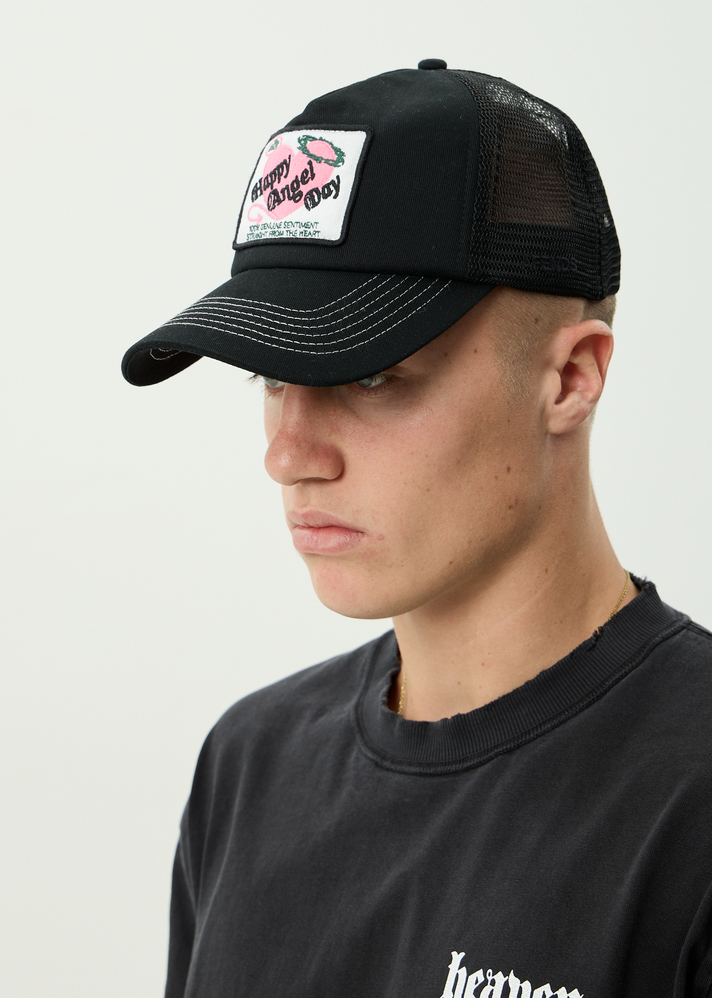 AFENDS Mens Genuine Sentiment - Recycled Trucker Cap - Black