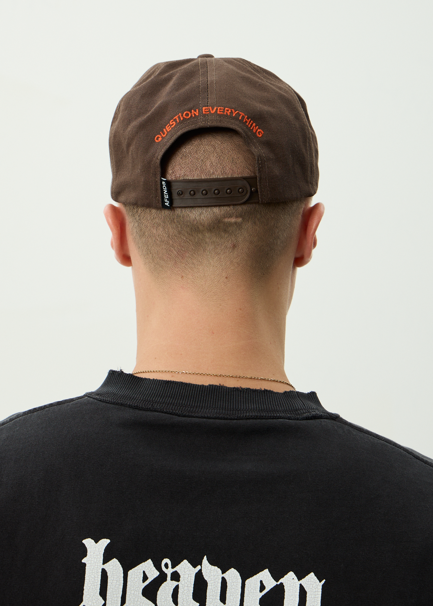 AFENDS Mens Rocked - Recycled Five Panel Cap - Coffee