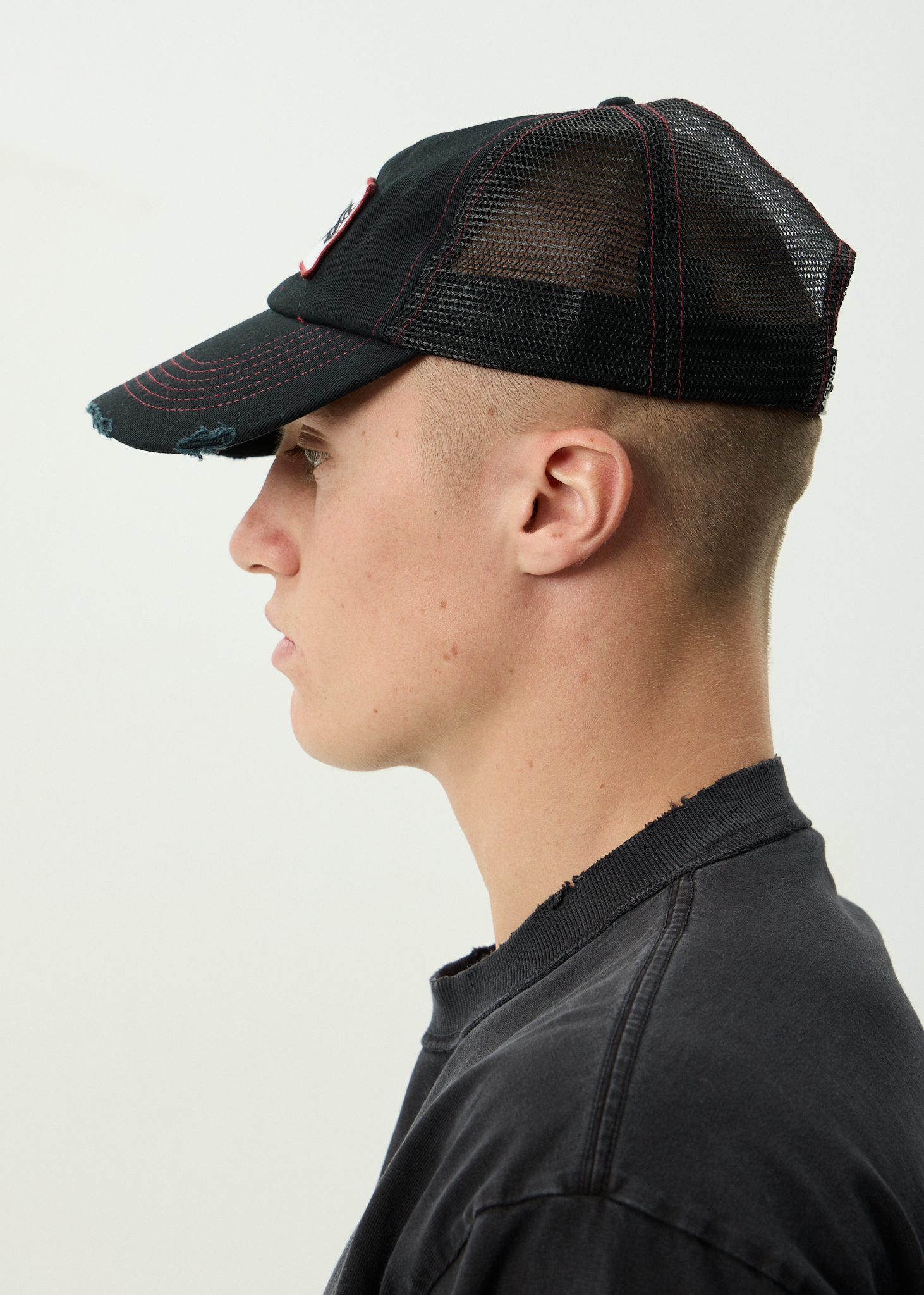 AFENDS Mens Supply - Recycled Six Panel Mesh Cap - Black