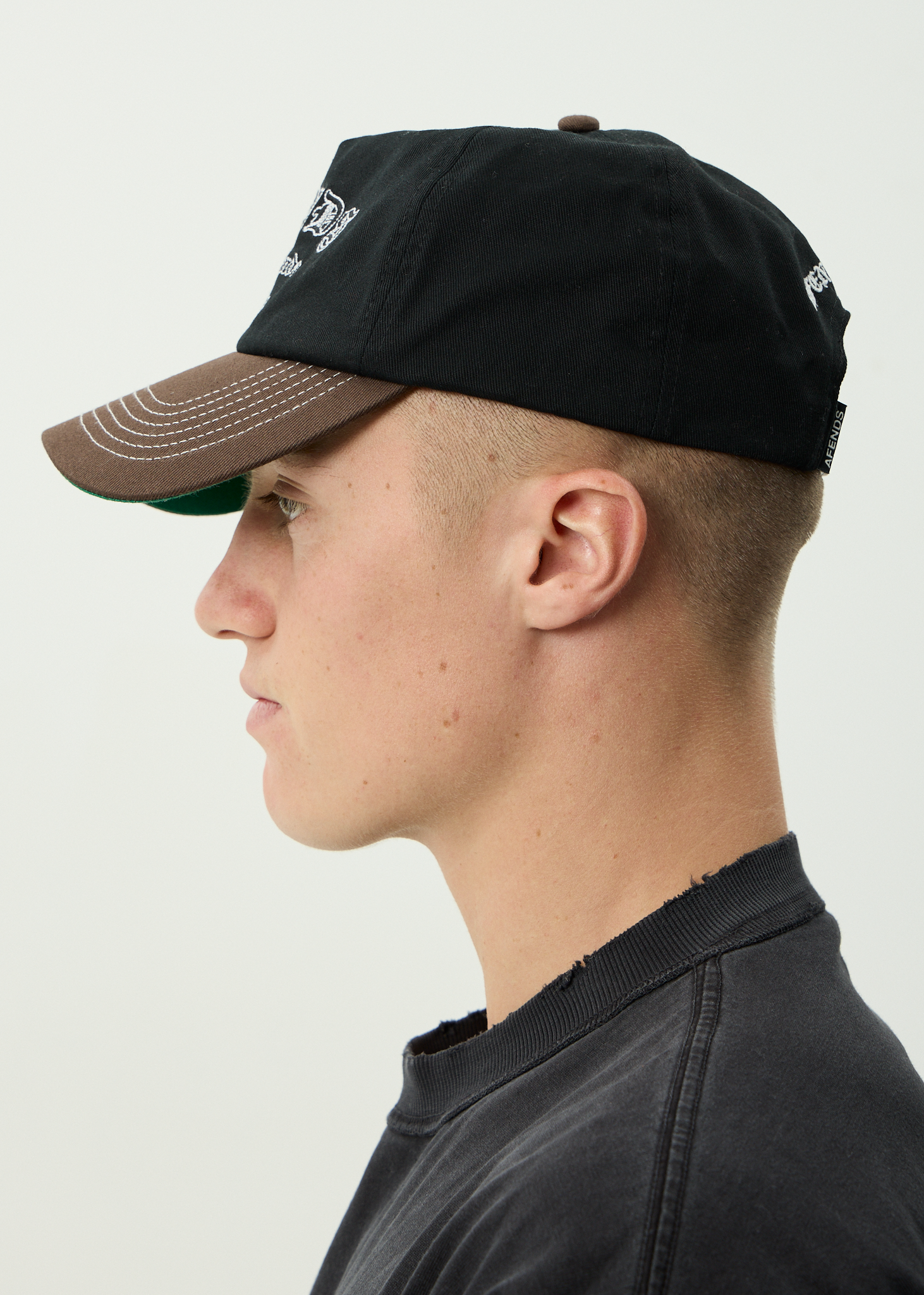 AFENDS Mens Machine - Five Panel Cap - Coffee