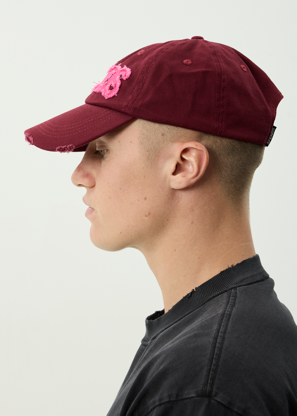 AFENDS Womens Wonders - Recycled Panelled Cap - Burgundy