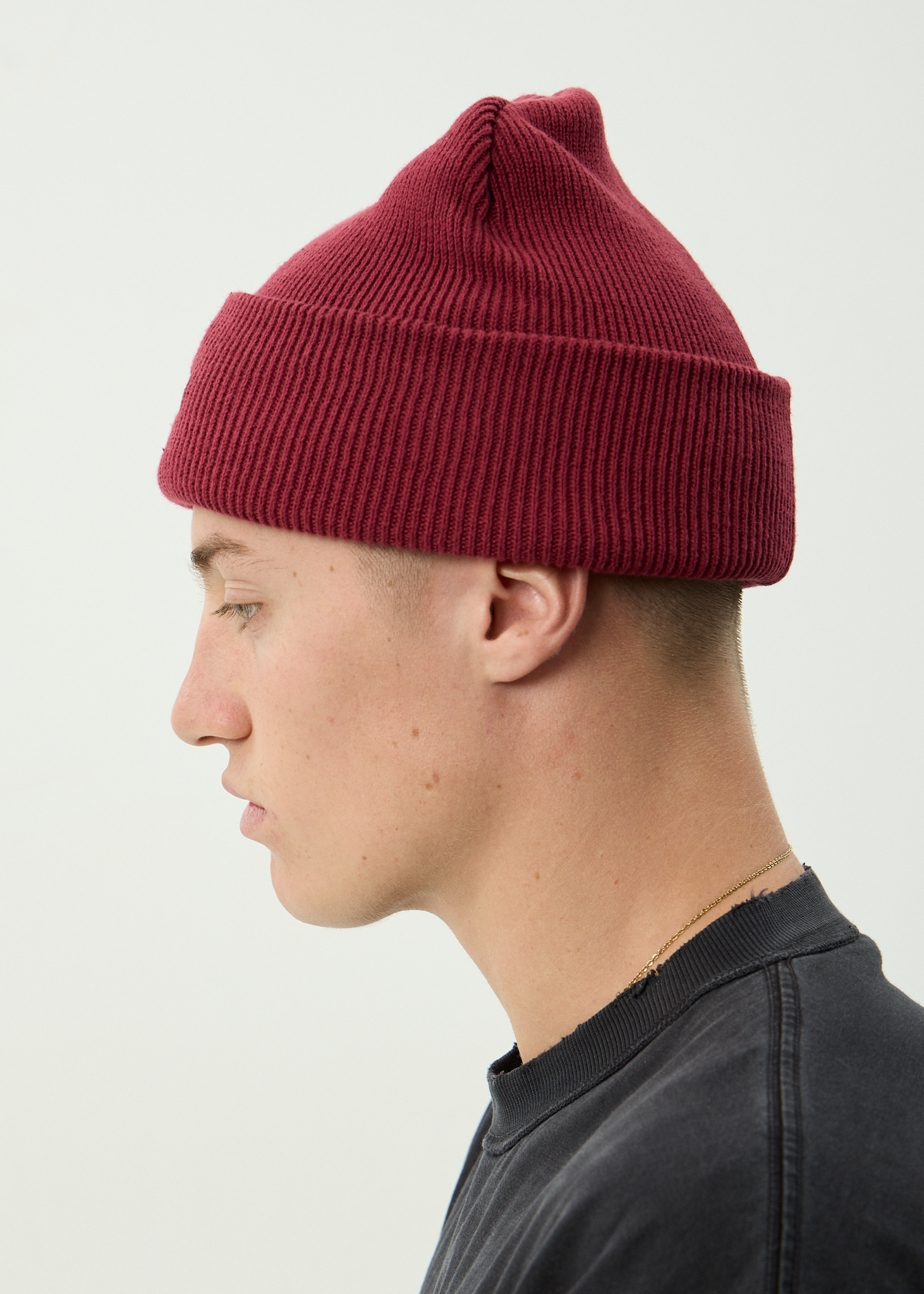 AFENDS Mens Hometown - Recycled Beanie - Burgundy