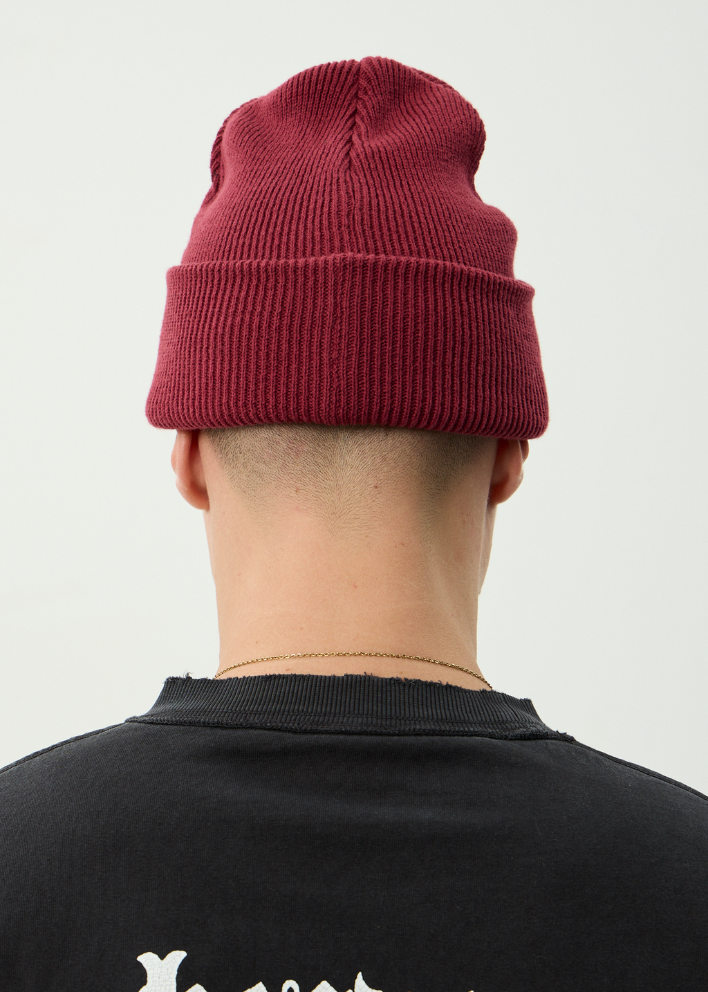 AFENDS Mens Hometown - Recycled Beanie - Burgundy