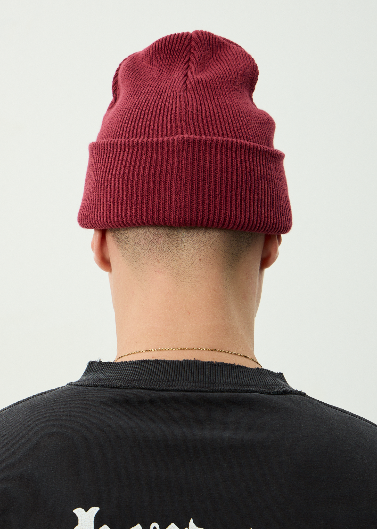 AFENDS Mens Hometown - Recycled Beanie - Burgundy