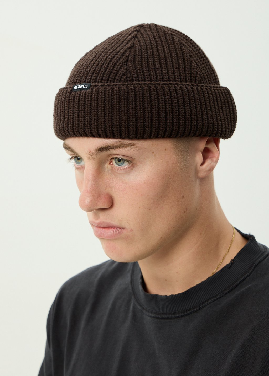 AFENDS Mens Thc - Hemp Wharfie Beanie - Coffee