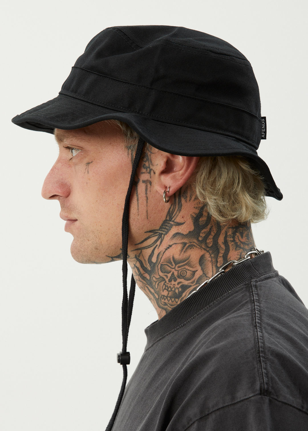 AFENDS Mens Flame - Bucket Hat - Black