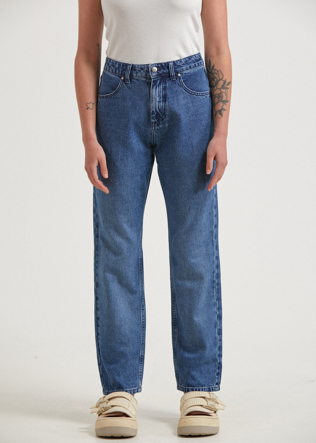 AFENDS Womens Violet - Denim Straight Leg Jean - Authentic Blue