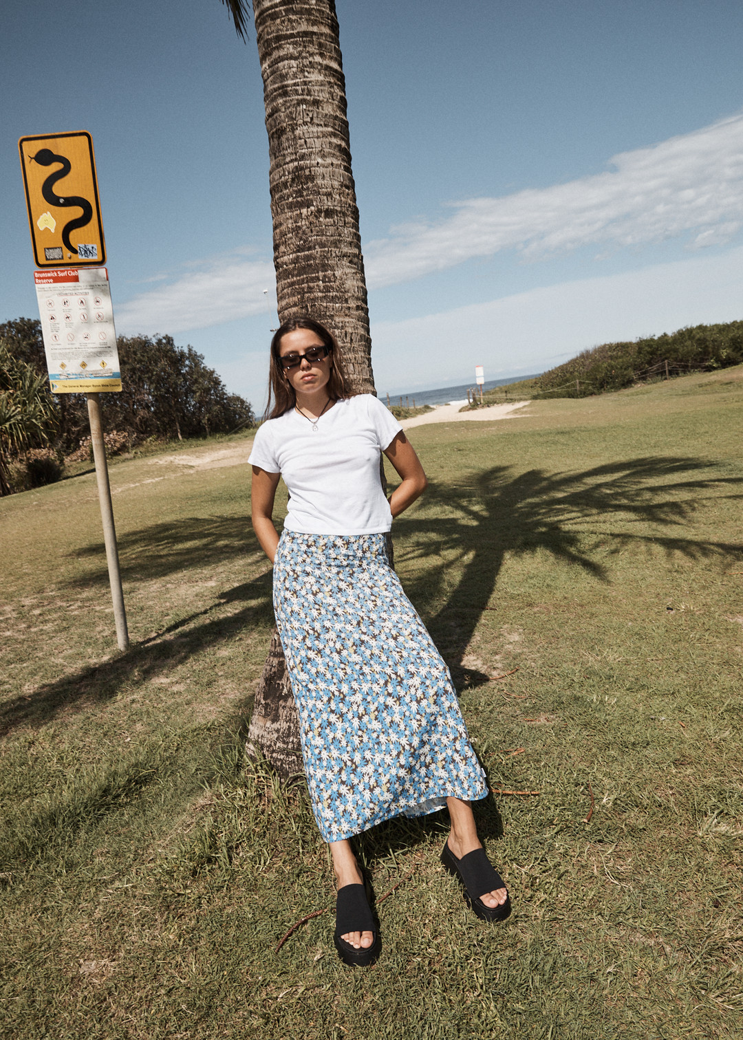 AFENDS Womens Petal - Maxi Skirt - Lake Floral 