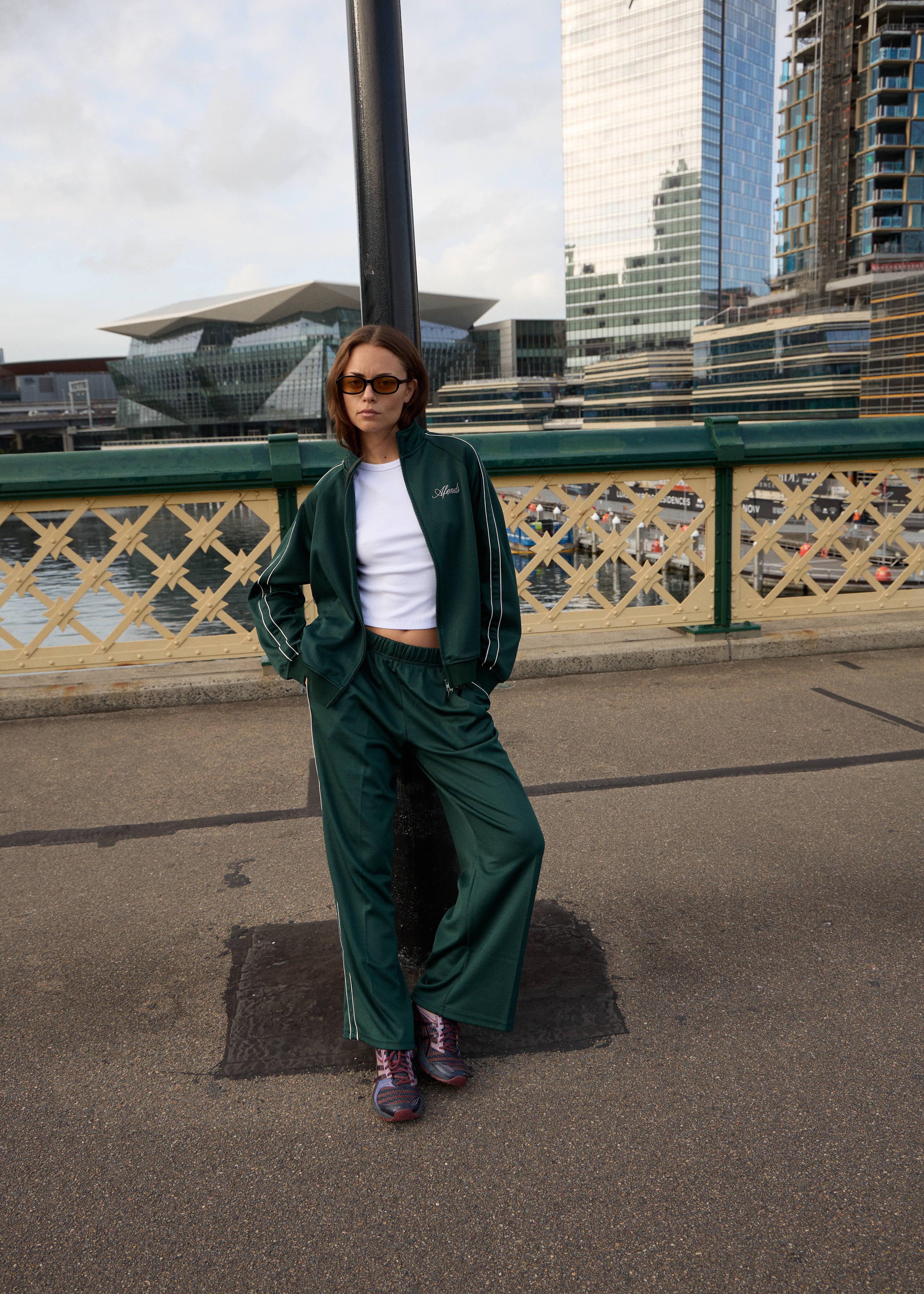 AFENDS Womens Avenue - Track Jacket - Pine