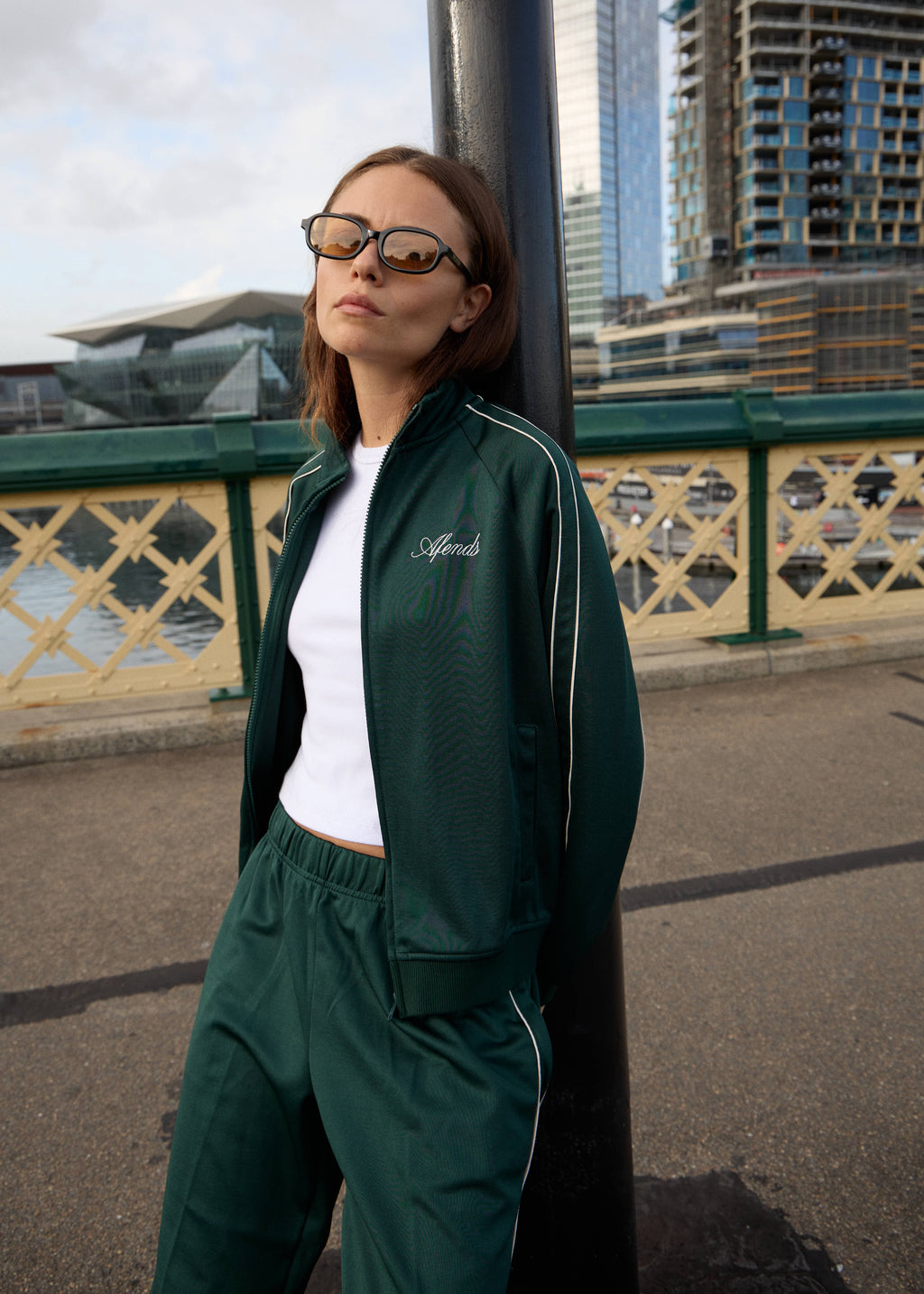 AFENDS Womens Avenue - Track Jacket - Pine
