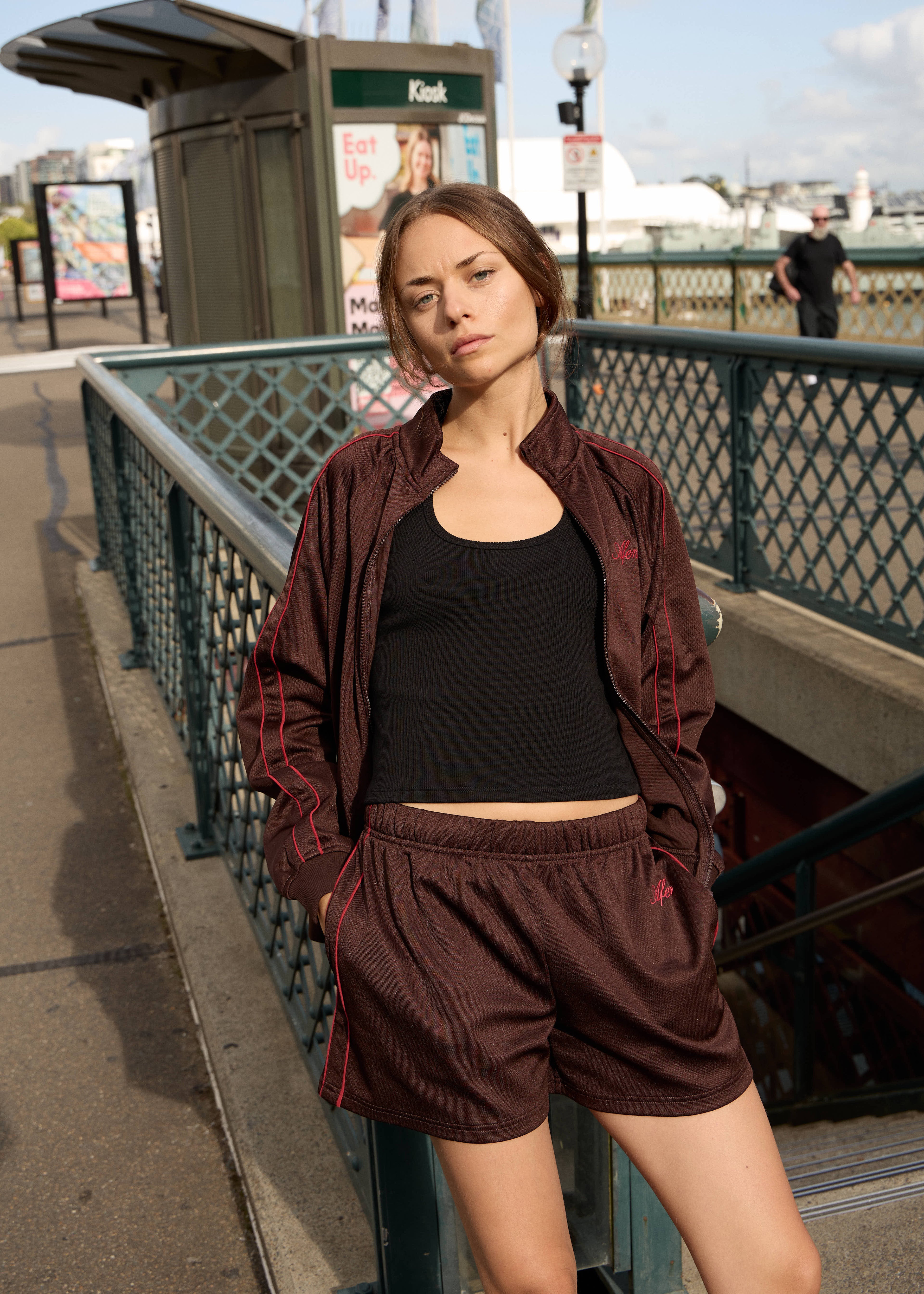 AFENDS Womens Avenue - Track Short - Coffee