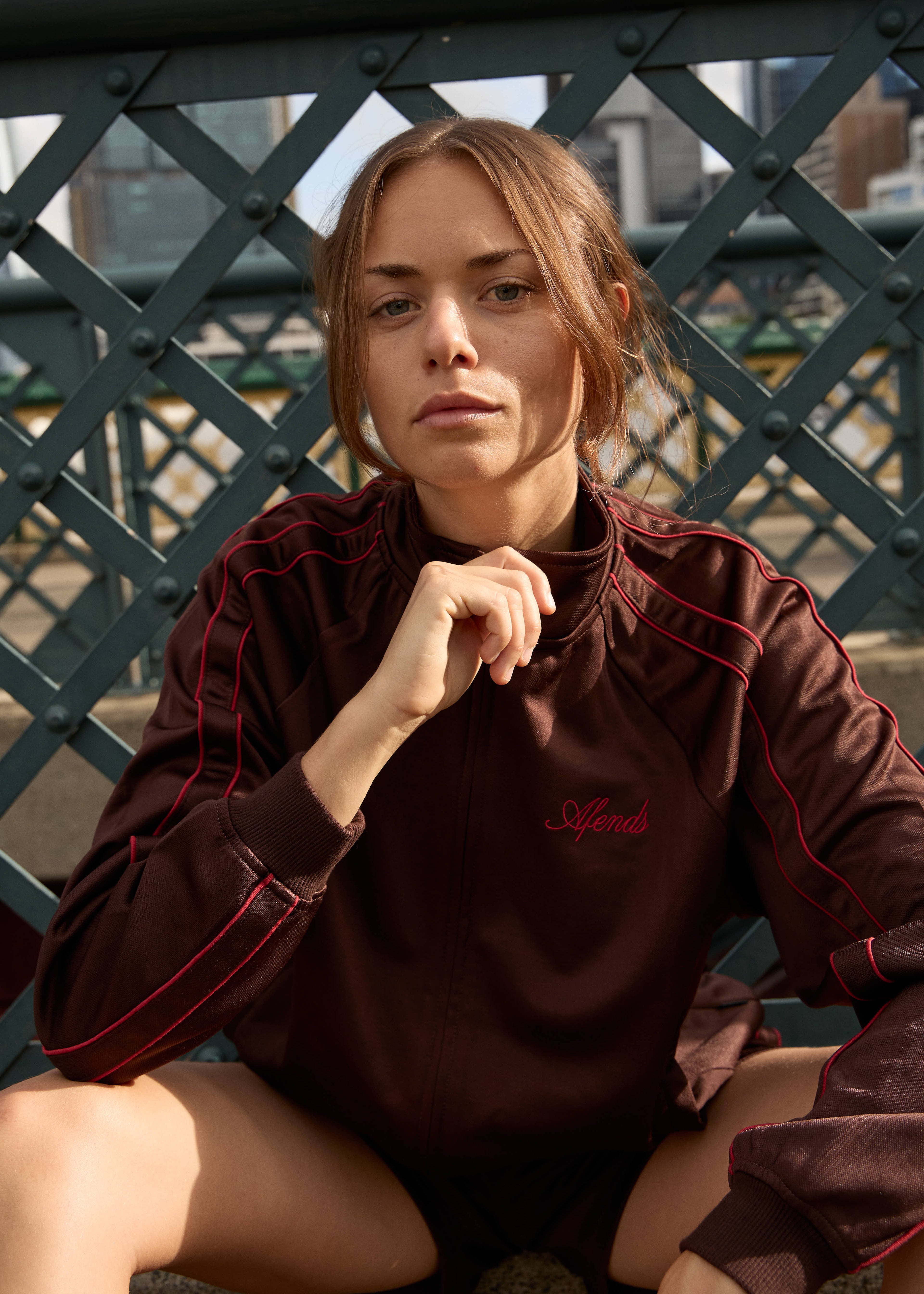 AFENDS Womens Avenue - Track Jacket - Coffee