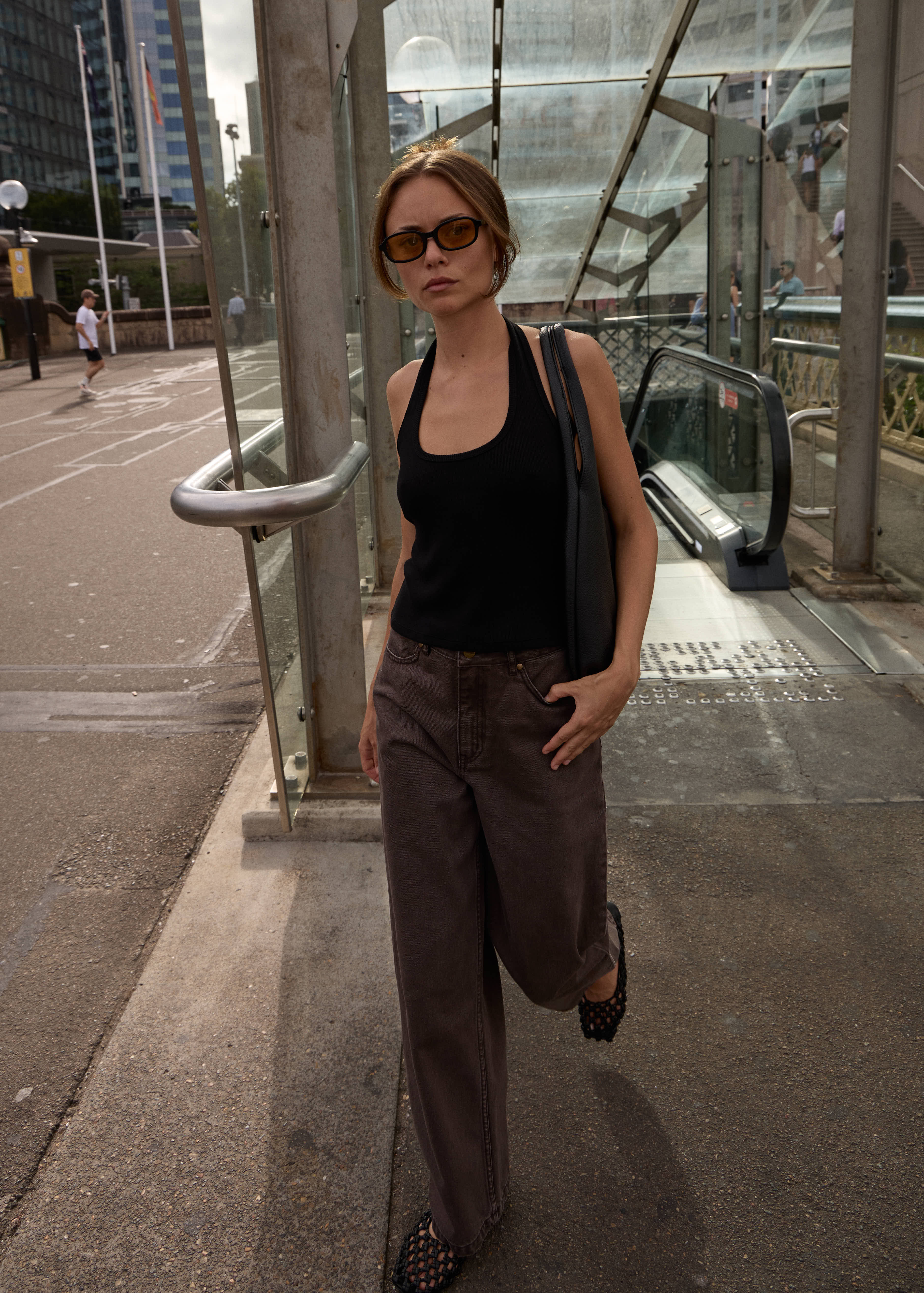 AFENDS Womens Basis - Rib Halter - Black